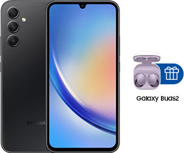 

Смартфон Samsung Galaxy A34 5G 6/128GB черный + Galaxy Buds2 SM-R177NZKACIS Black