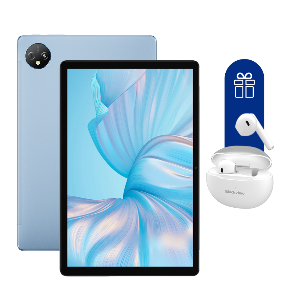 

Планшет Blackview Tab 80 4G 10.1 Дюйм 4+64Gb Blue + Наушники Blackview TWS Earphone AirBuds6 White