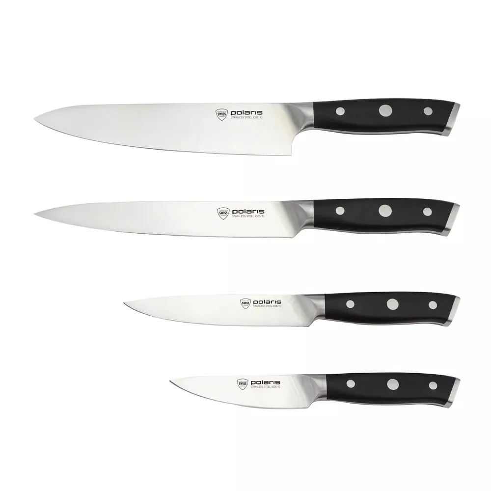 Набор кухонных ножей с подставкой и точилкой Polaris Сook Master 5SS - фото 2