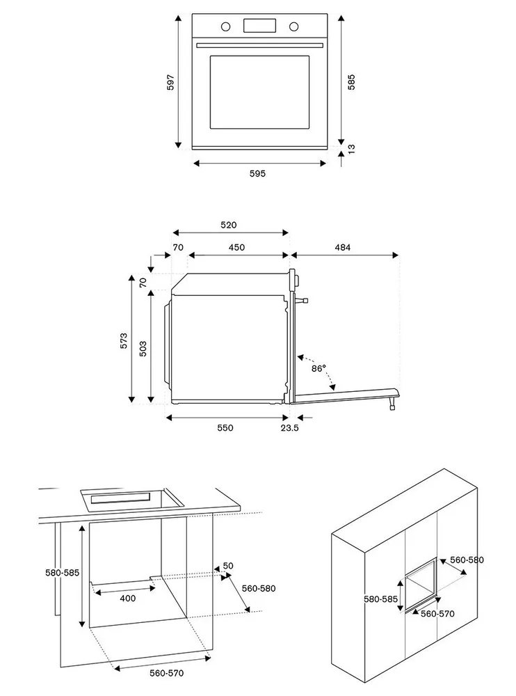 Встраиваемый духовой шкаф Bertazzoni FMOD6115ELB1 - фото 4