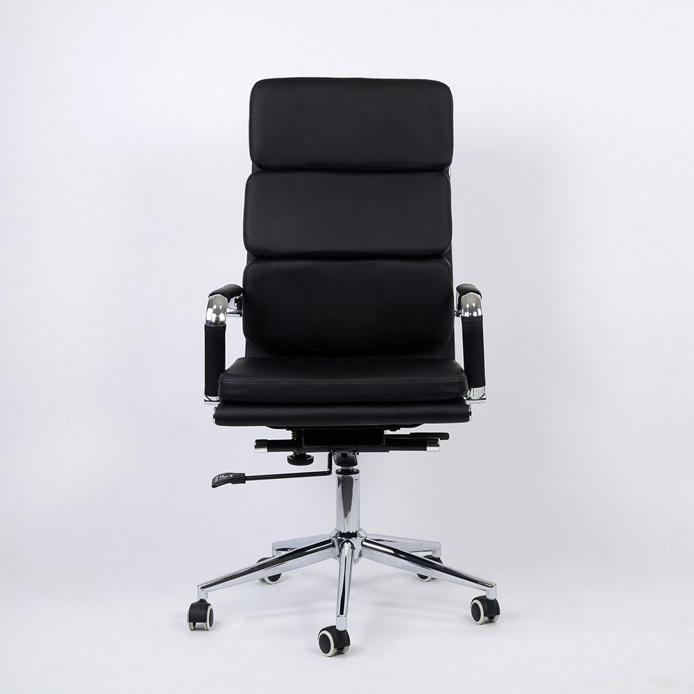 Кресло Barneo K-104, черная кожа - фото 3