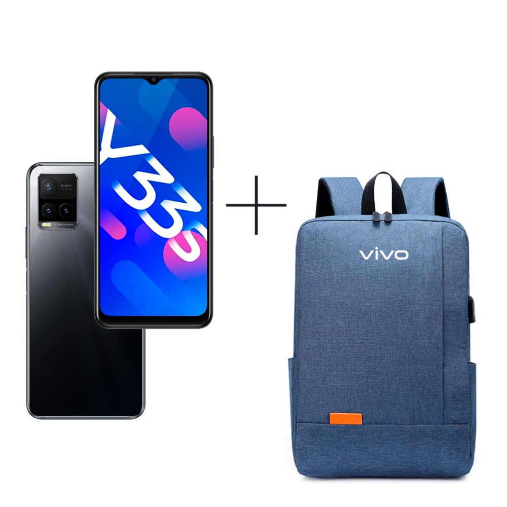 

Смартфон Vivo Y33S 4Gb/128Gb Mirror Black + Рюкзак для ноутбука Синий 15 vivo 2020