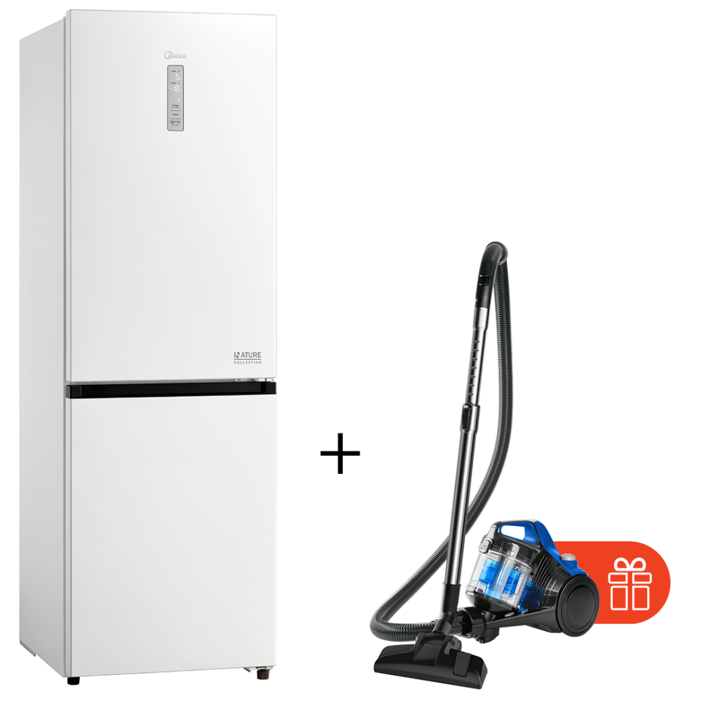

Холодильник Midea MDRB470MGF01O белый + Пылесос Midea 15K синий