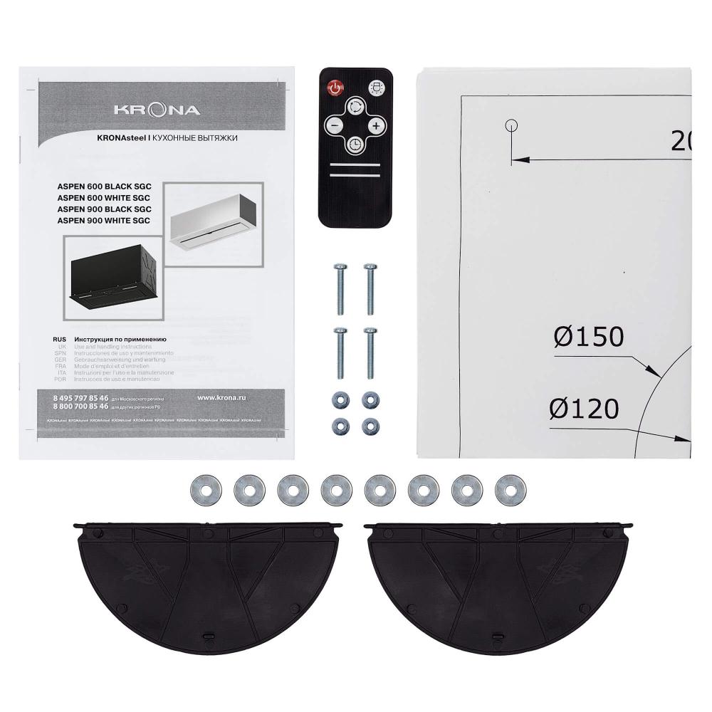 Вытяжка полновстраиваемая Krona ASPEN 900 WHITE SGC - фото 6