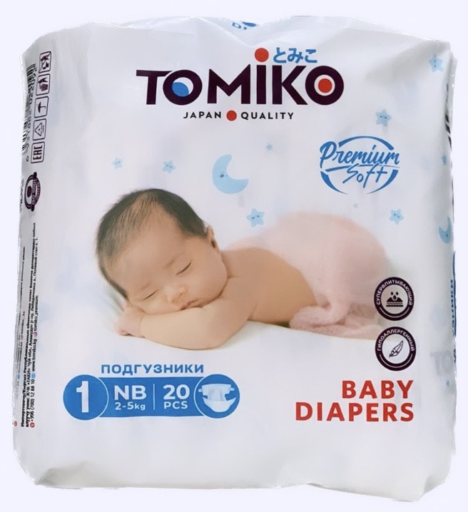 Подгузники детские (мини) TOMIKO NB (2-5 КГ) 20 шт