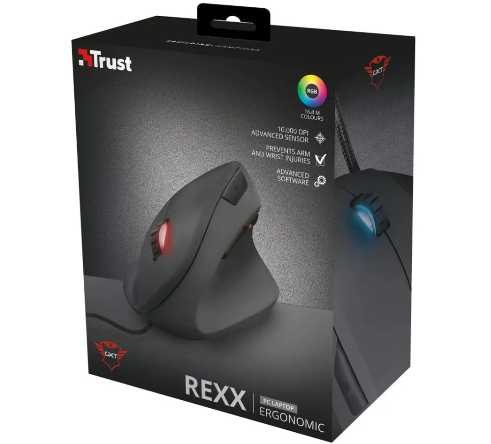 Мышь игровая Trust GXT144 Rexx Ergonomic Vertical черная - фото 5