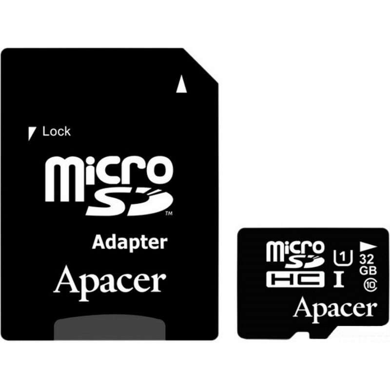 

Карта памяти Apacer AP32GMCSH10U1-R с адаптером SD