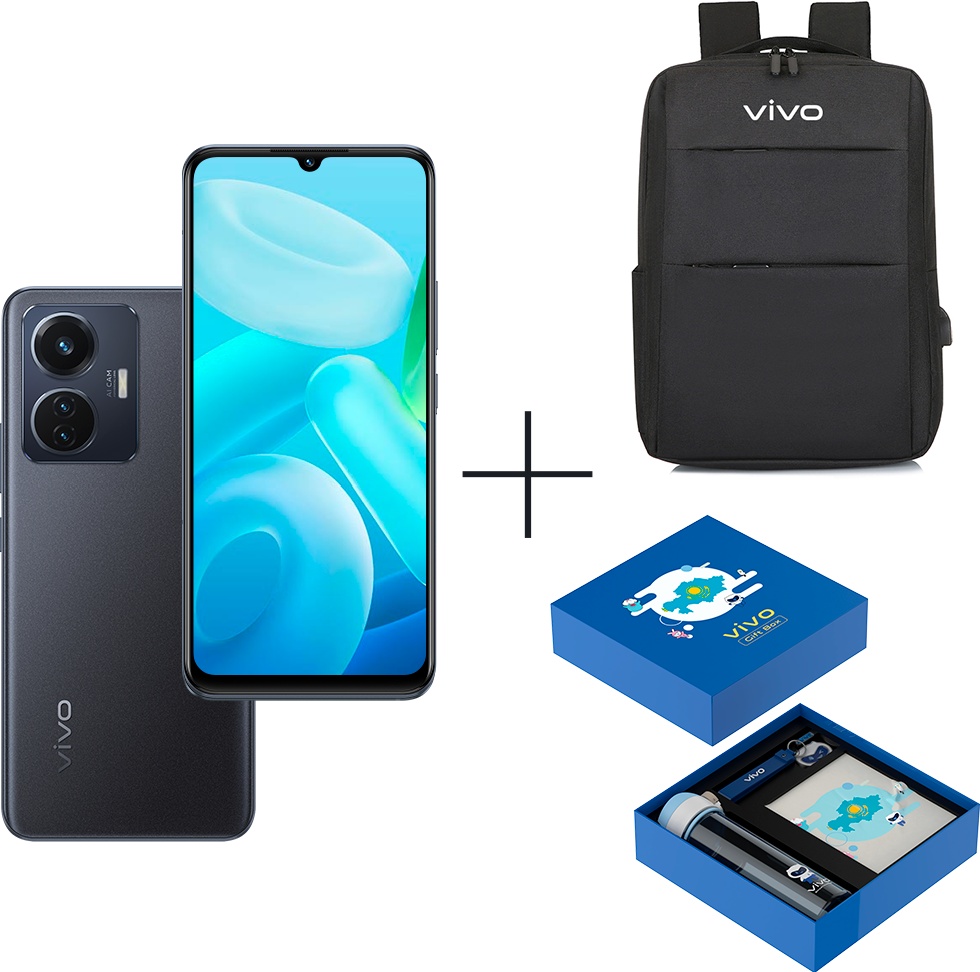 Смартфон Vivo Y55 8Gb/128Gb Midnight Galaxy + Рюкзак Vivo YL16 + Gift box BTS 2022(Blue) - фото 1