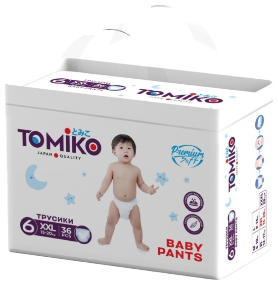 Трусики детские TOMIKO XXL (15-20 КГ) 36 шт