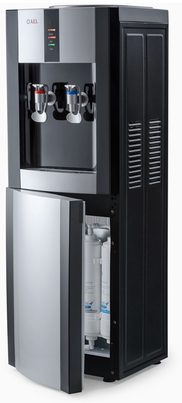 Кулер для воды AEL LD-AEL-47c black/silver со шкафчиком - фото 1