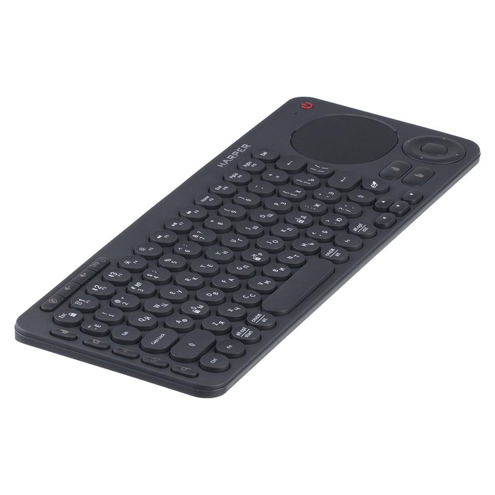 Беспроводная клавиатура с тачпадом HARPER KBT-330 для СМАРТ ТВ, черный - фото 2