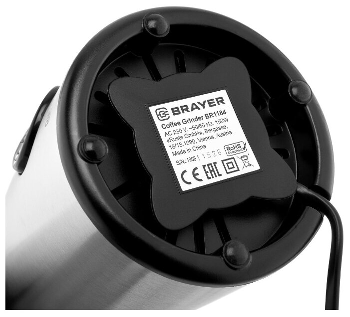 Кофемолка BRAYER BR1184 серебристая - фото 6