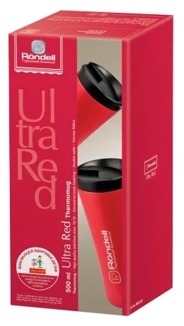 Термокружка Ultra Red Rondell RDS-230 красная, 0.5л - фото 5