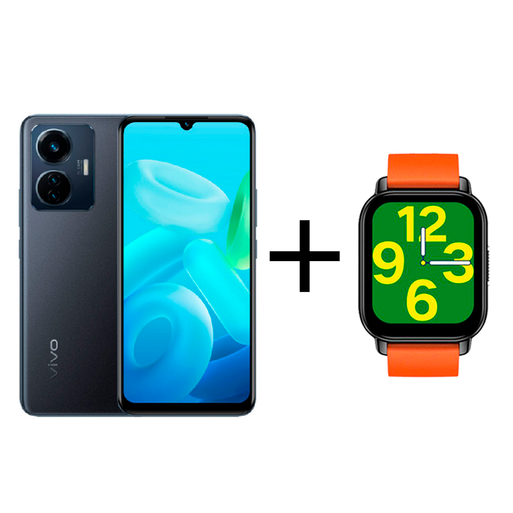 Смартфон Vivo Y55 8/128Gb Midnight Galaxy+Смарт часы vivo Zeblaze Btalk Smart Watch Orange