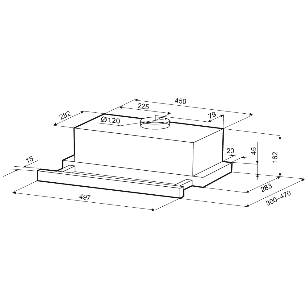 Вытяжка телескопическая Krona KAMILLA T 500 INOX - фото 8
