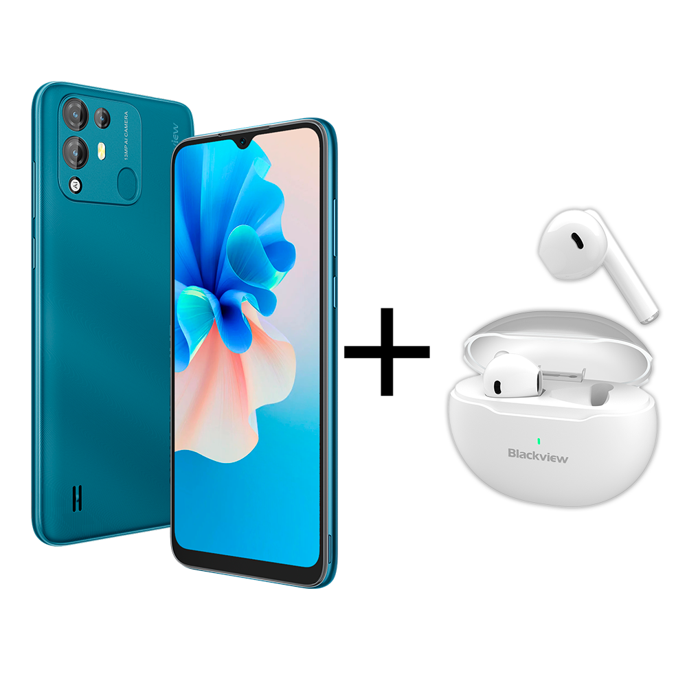 

Смартфон Blackview A55 Pro 4/64GB Blue + Наушники Blackview TWS Earphone AirBuds6 White