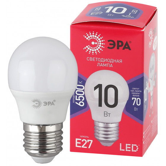 

Лампа светодиодная ЭРА Red Line led P45-10W-865-E27 R 6500K