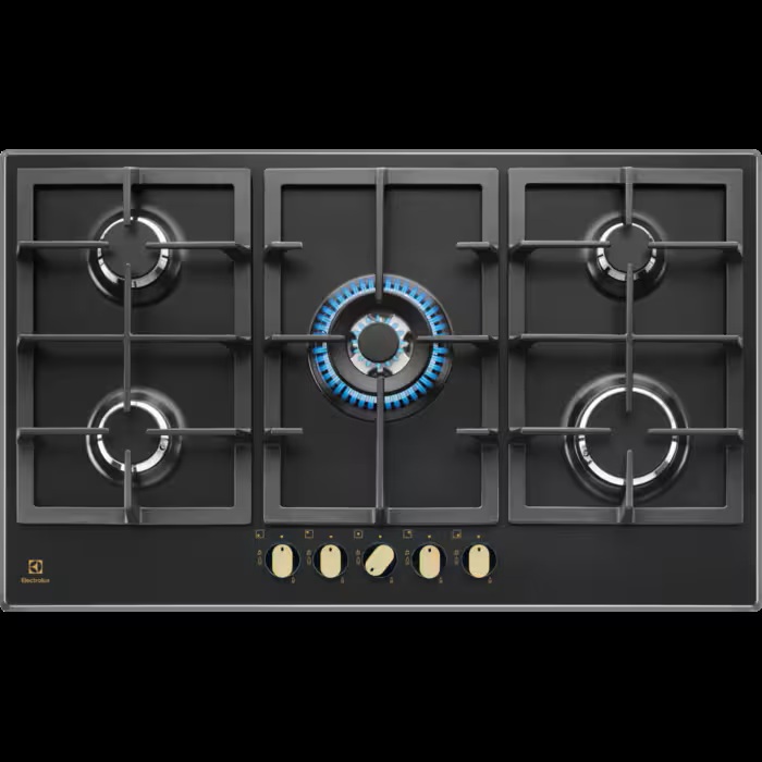 Встраиваемая газовая поверхность Electrolux KGS9536RN (90см, сталь, черная)