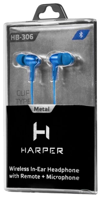 Беспроводные наушники HARPER HB-306 синие - фото 2