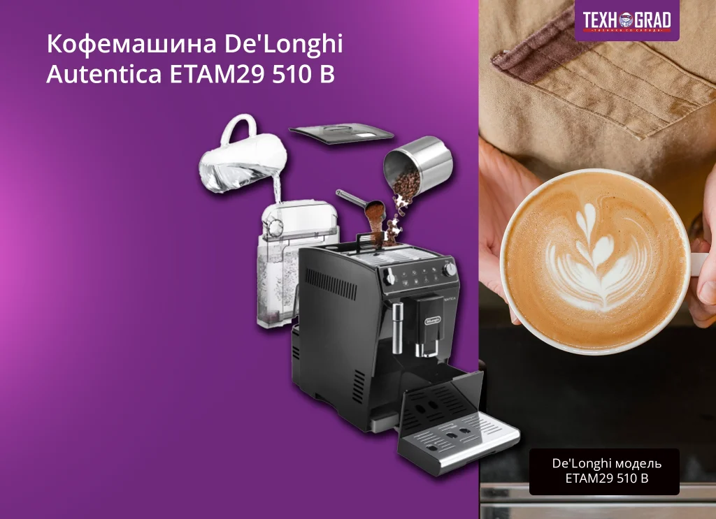 Кофемашина De Longhi Autentica ETAM29 510 B: описание модели