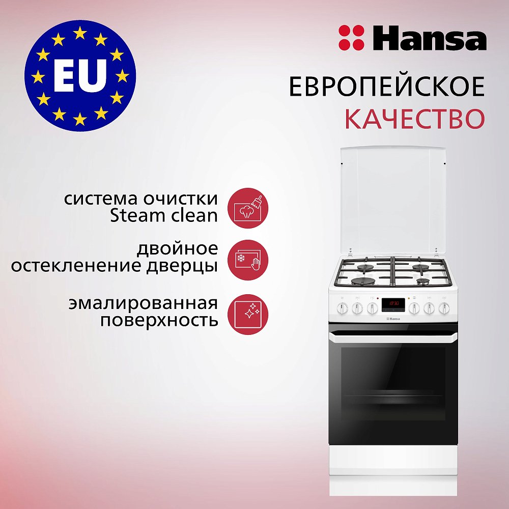 Плита комбинированная Hansa FCMW59209 белая