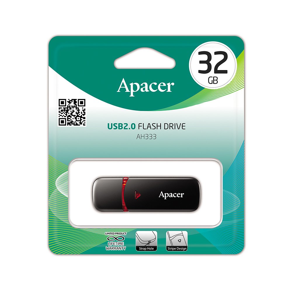 USB-накопитель Apacer AH333 32GB Чёрный - фото 3