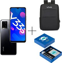 Смартфон Vivo Y33S 4/64Gb Mirror Black + Рюкзак Vivo YL16 + Gift box BTS 2022 Blue