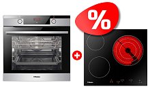 Встраиваемая электрическая духовка Hansa BOEI684097 + Встраиваемая стеклокерамическая поверхность Hansa BHC-66216
