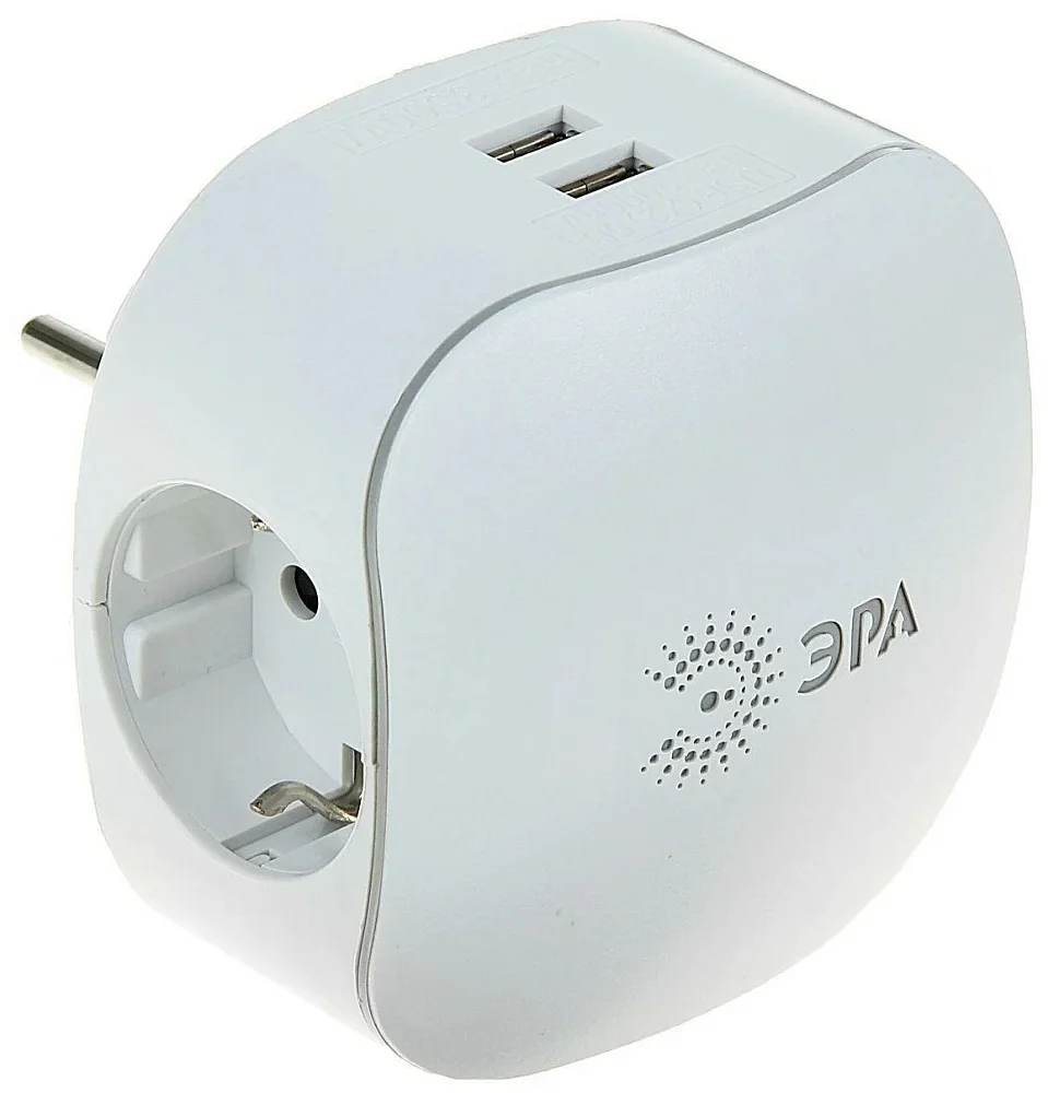 Разветвитель ЭРА SP-3e-USB-2A Белый - фото 3
