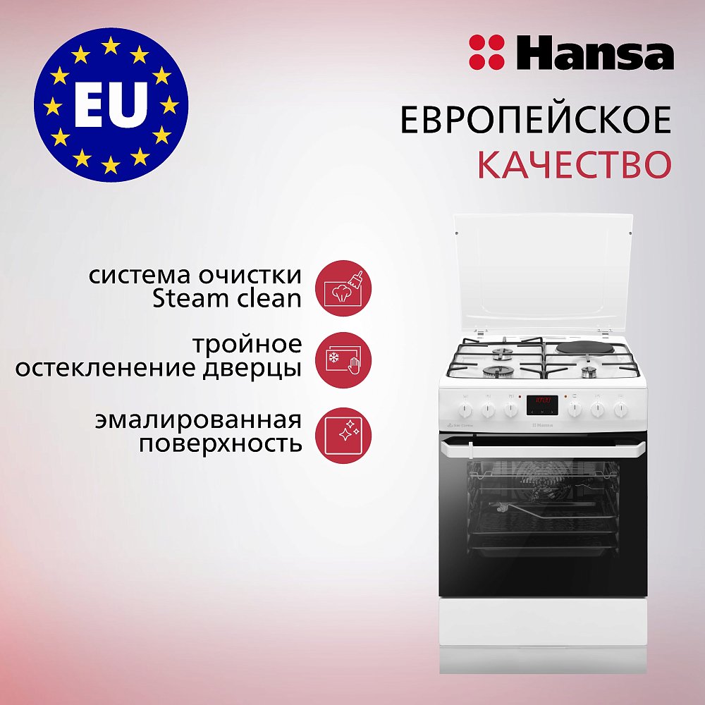 Плита комбинированная Hansa FCMW68209 белая