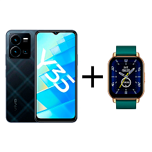 Смартфон Vivo Y35 4/64Gb Agate Black + Смарт часы vivo Zeblaze Btalk Smart Watch Green