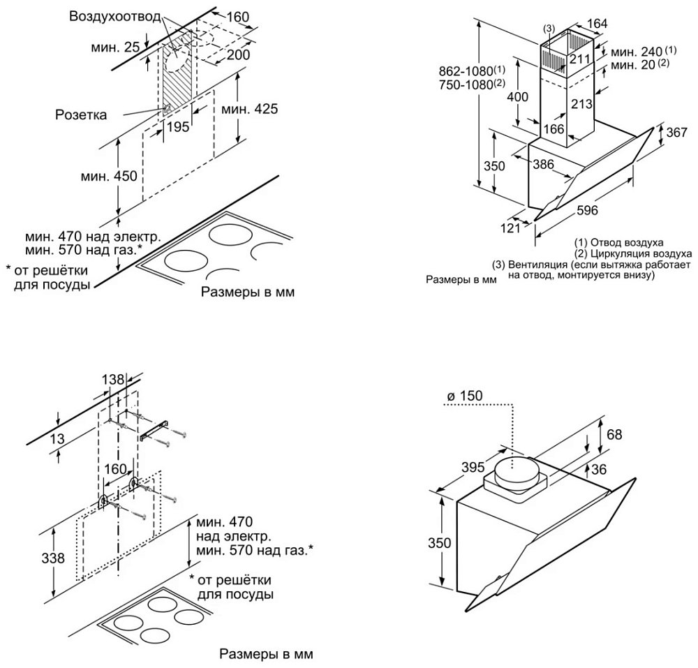 Вытяжка Bosch DWK065G60R черная - фото 4