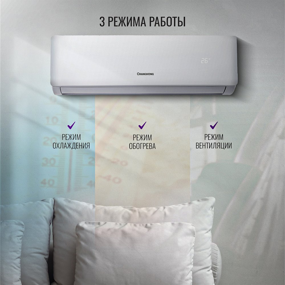 Кондиционер Changhong CHG-09QB (25 кв.м) (+монтажный комплект) - фото 3