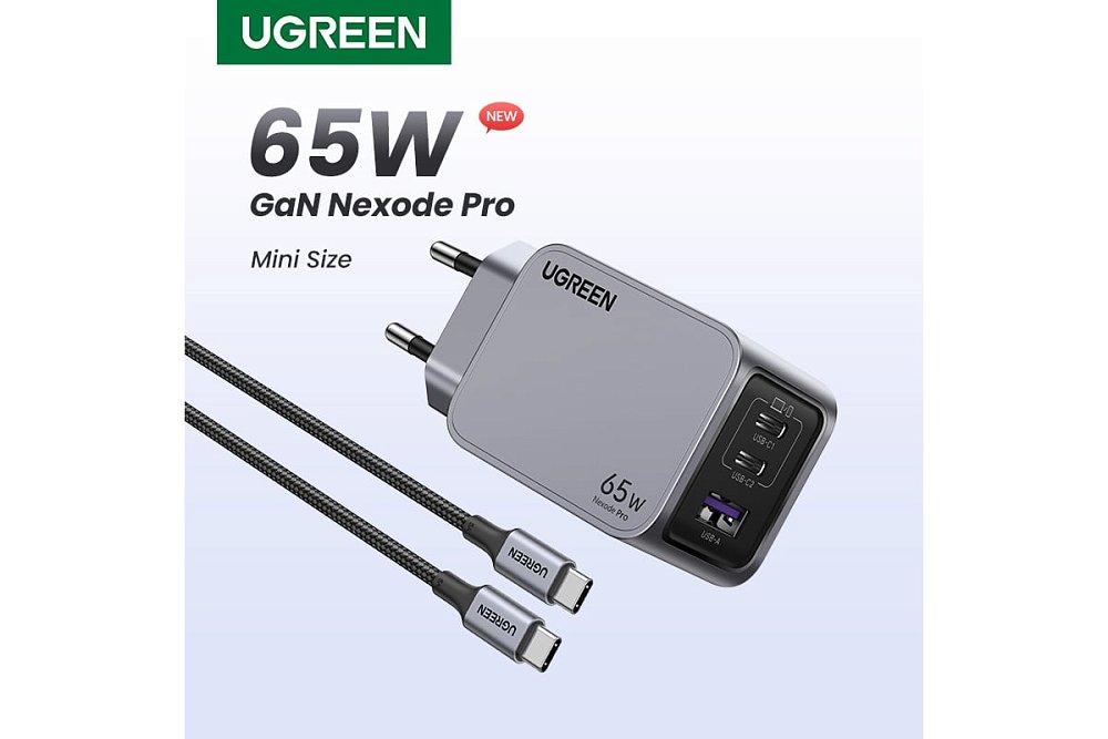 Зарядное устройство Ugreen X755 25871 Nexode Pro 65W/ 2*USB-C/1*USB-A/ GaN Tech Fast Charger - фото 1