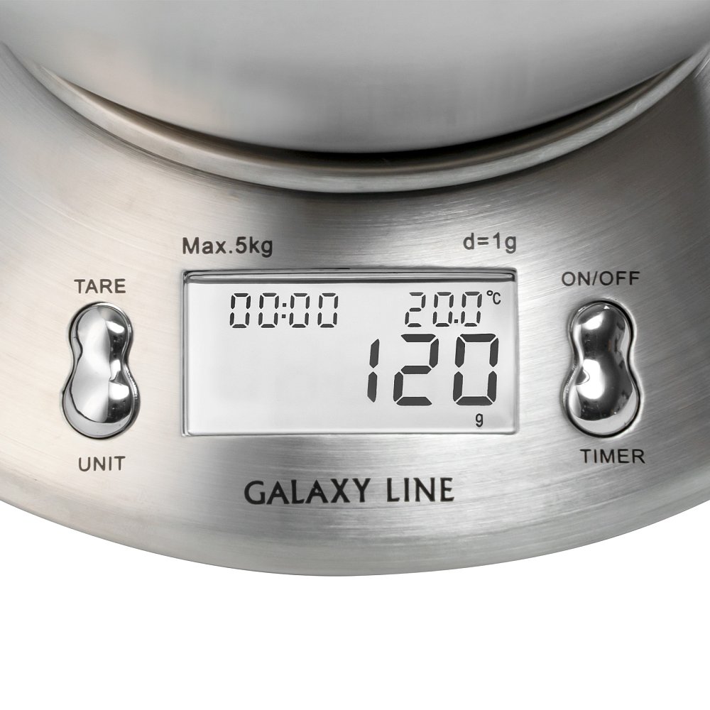 Весы кухонные Galaxy LINE GL 2815 серебристые - фото 3