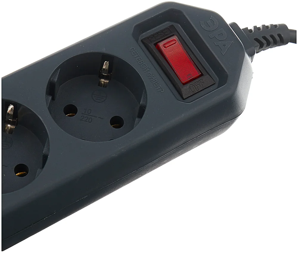 Сетевой фильтр ЭРА USF-5es-3m-B Черный (уцененный товар) - фото 2