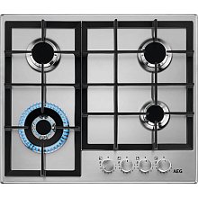 Варочная панель газовая AEG HGB64420SM серебристая Варочная панель газовая AEG HGB64420SM серебристая