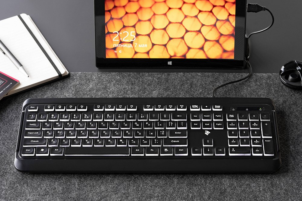 Клавиатура Проводная 2E KS120 White backlight USB Black - фото 7