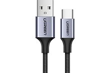 Кабель UGREEN US288 USB-A 2.0 to USB-C Cable Nickel Plating Aluminum Braid 1m (Black)