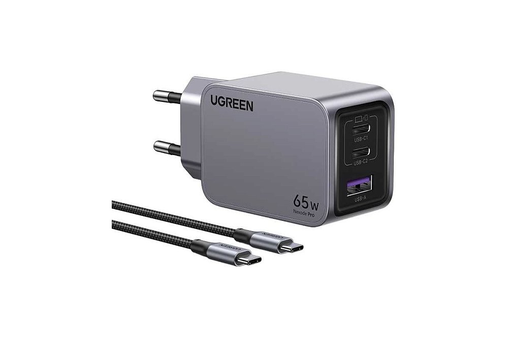 Зарядное устройство Ugreen X755 25871 Nexode Pro 65W/ 2*USB-C/1*USB-A/ GaN Tech Fast Charger - фото 3