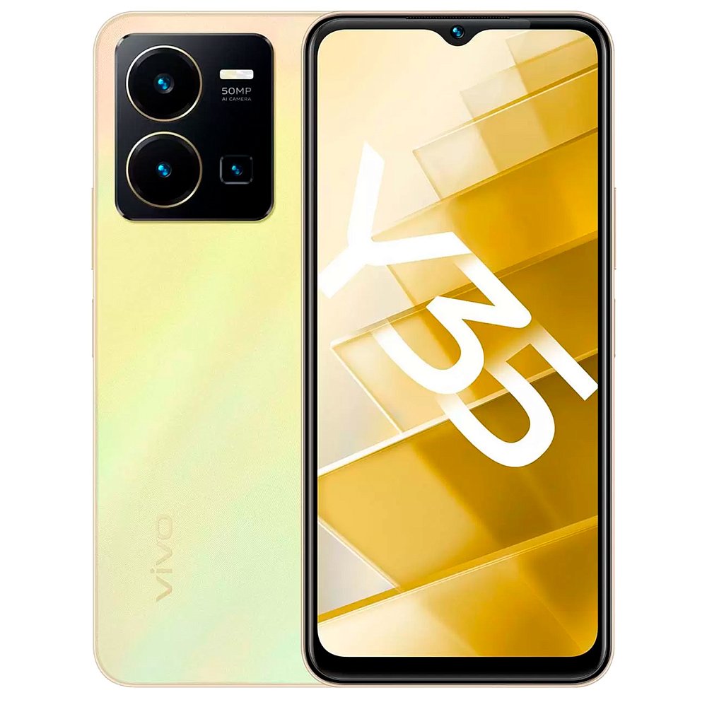 Смартфон Vivo Y35 4/64Gb Dawn Gold - фото 1