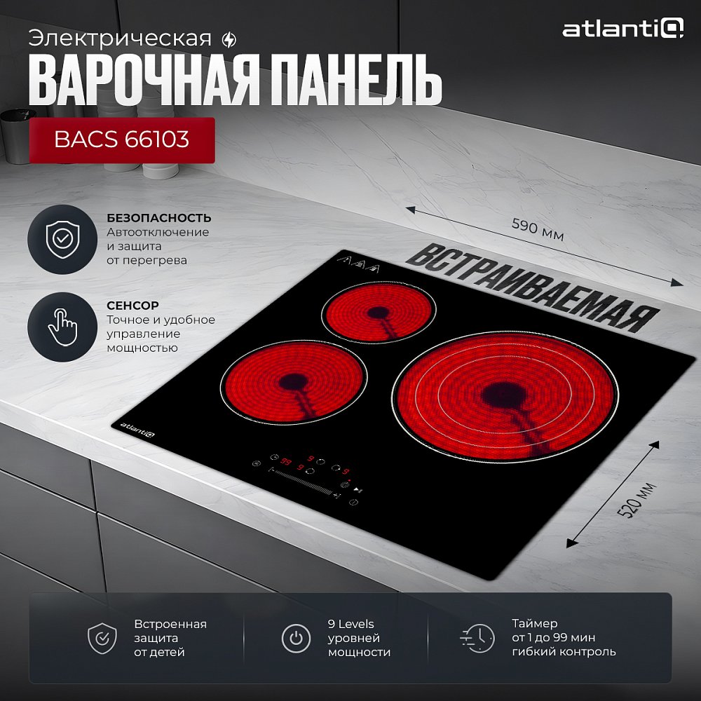 Стеклокерамическая поверхность Atlantiq BACS 66103