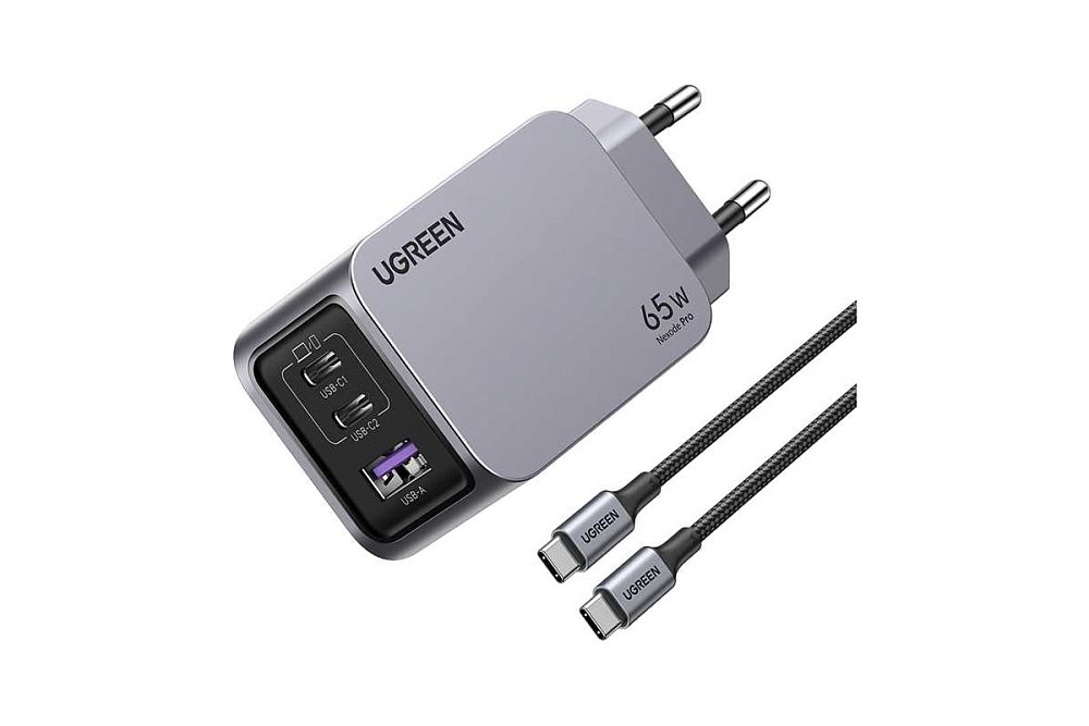 Зарядное устройство Ugreen X755 25871 Nexode Pro 65W/ 2*USB-C/1*USB-A/ GaN Tech Fast Charger - фото 4