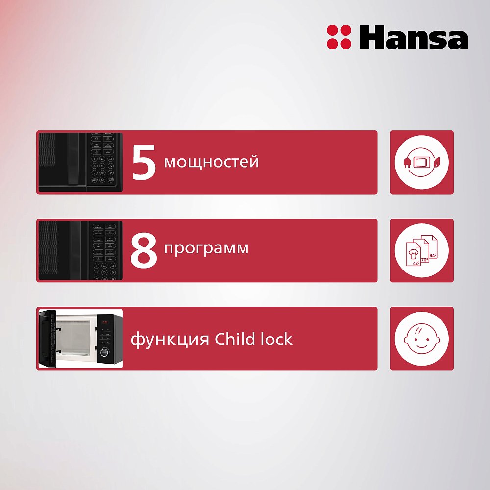 Встраиваемая СВЧ-печь HANSA AMM25E1SH