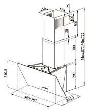 Вытяжка DARINA SLIDE G600B черная
