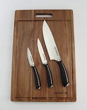 Набор из 3 ножей  с разделочной доской Polaris Stein 4BSS