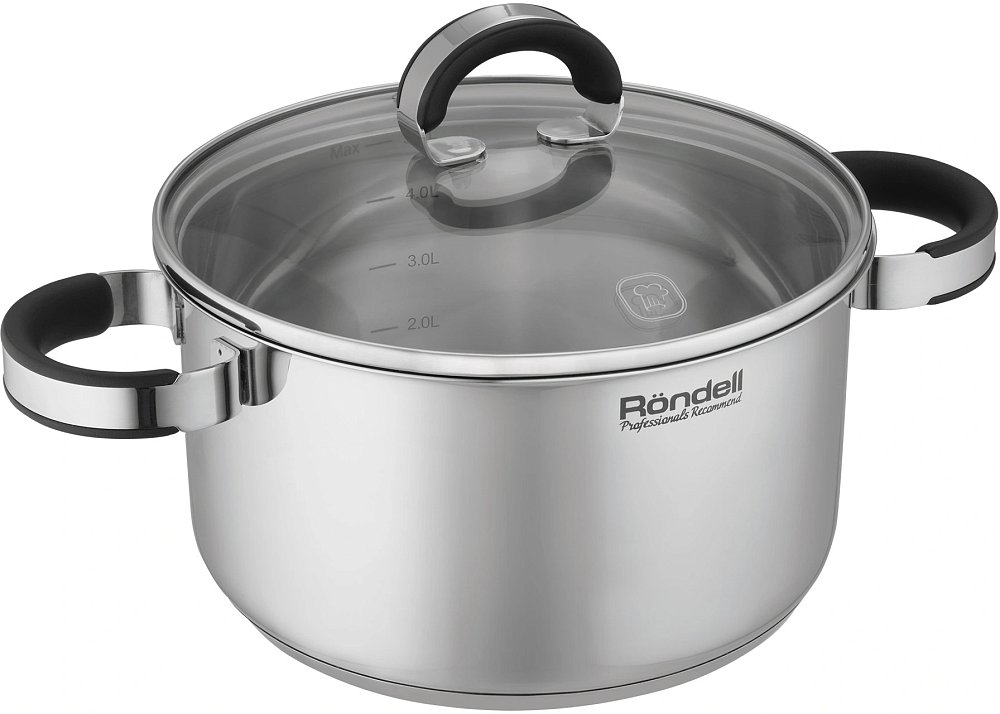 Кастрюля Rondell Brando RDS-1805 5.1л. d=24см (с крышкой) стальной - фото 2