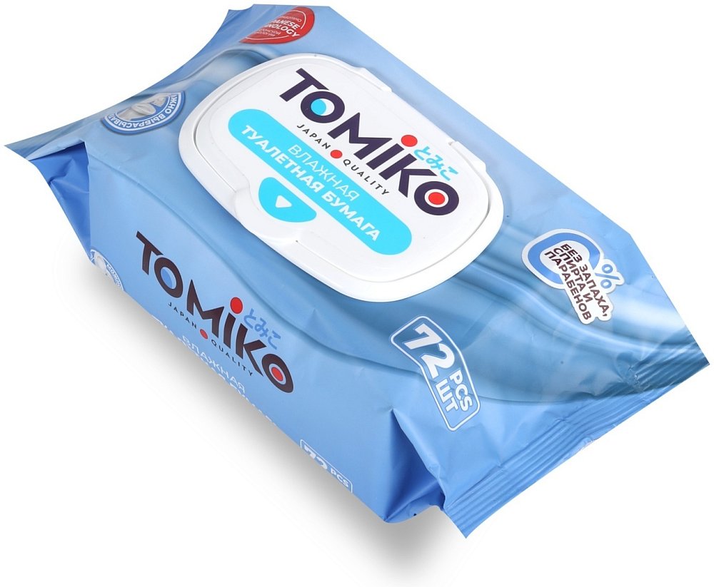 Детская влажная туалетная бумага TOMIKO, уп. 72 шт. - фото 3