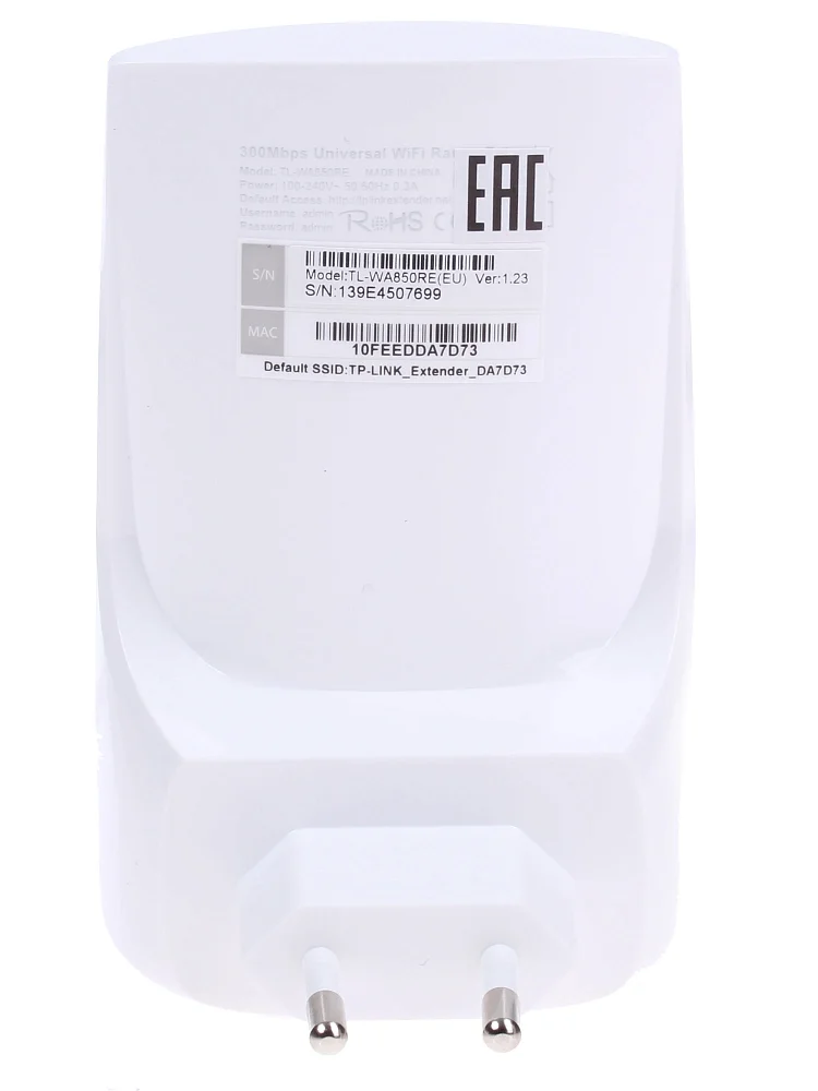 Усилитель Wi-Fi сигнала TP-Link TL-WA850RE белый - фото 5 Усилитель Wi-Fi сигнала TP-Link TL-WA850RE белый - фото 5