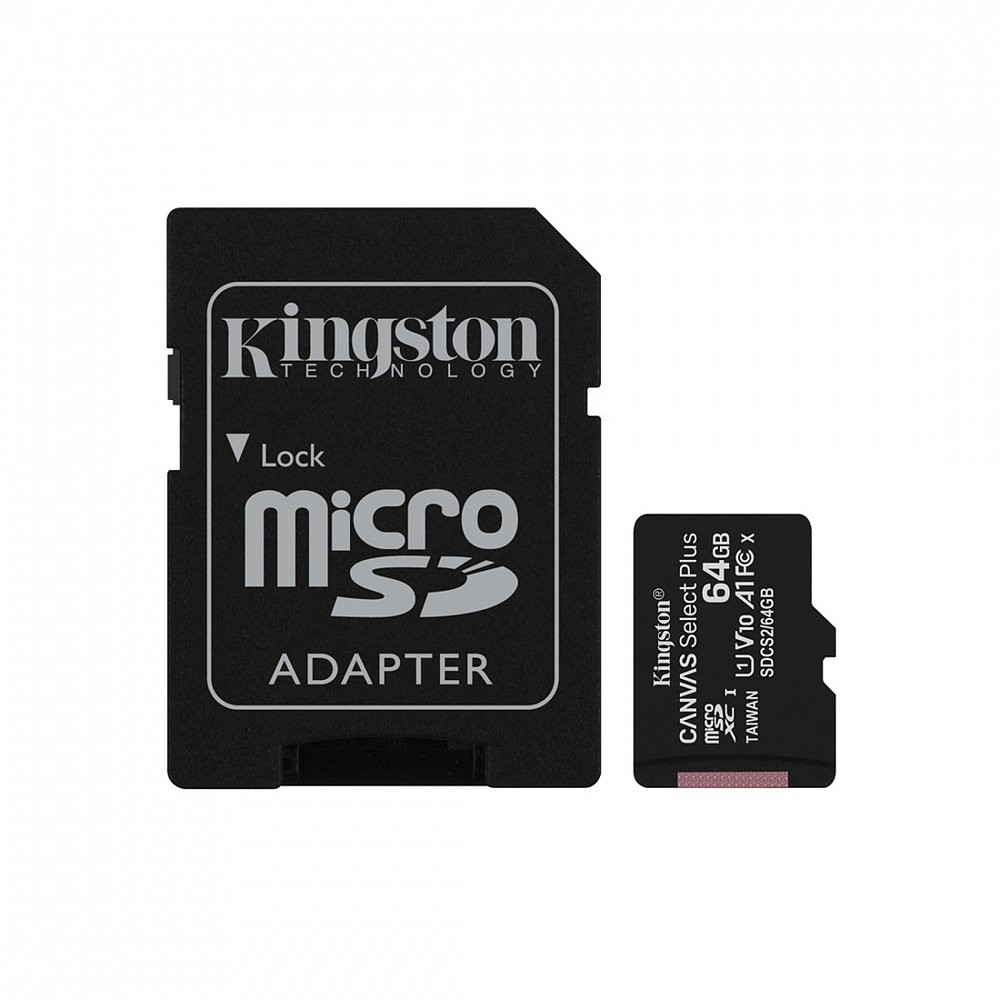Карта памяти Kingston SDCS2/64GB  с адаптером